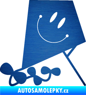 Samolepka Létající drak pravá škrábaný kov modrý
