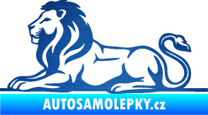 Samolepka Lev 010 levá škrábaný kov modrý