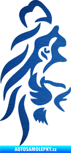 Samolepka Lev 012 levá půlka tváře škrábaný kov modrý