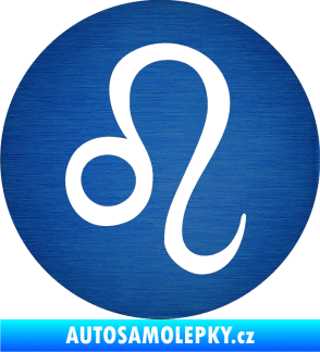 Samolepka Lev zvěrokruh 001 - horoskop škrábaný kov modrý