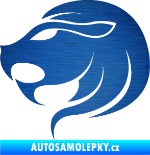 Samolepka Lev zvěrokruh 002 levá škrábaný kov modrý