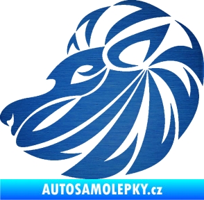 Samolepka Lev zvěrokruh 003 levá škrábaný kov modrý