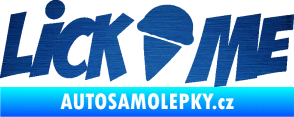 Samolepka Lick me nápis škrábaný kov modrý