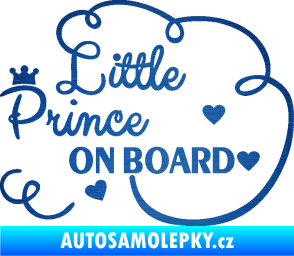 Samolepka Little prince on board nápis  škrábaný kov modrý