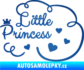 Samolepka Little princess nápis škrábaný kov modrý