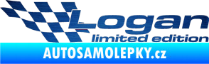 Samolepka Logan limited edition levá škrábaný kov modrý