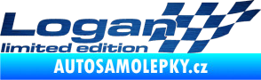Samolepka Logan limited edition pravá škrábaný kov modrý