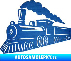 Samolepka Lokomotiva 003 levá škrábaný kov modrý