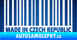 Samolepka Made in Czech republic čárový kód škrábaný kov modrý