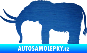 Samolepka Mamut 001 levá škrábaný kov modrý