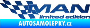 Samolepka MAN limited edition levá škrábaný kov modrý