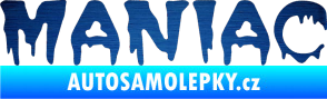 Samolepka Maniac 001 škrábaný kov modrý