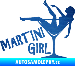 Samolepka Martini girl škrábaný kov modrý