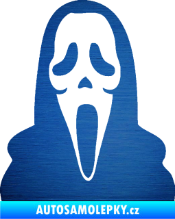 Samolepka Maska 001 scream škrábaný kov modrý