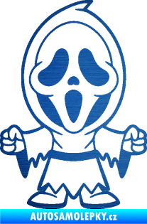 Samolepka Maska 002 pravá vřískot škrábaný kov modrý