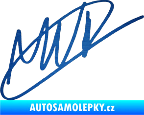 Samolepka Max Verstapen podpis škrábaný kov modrý