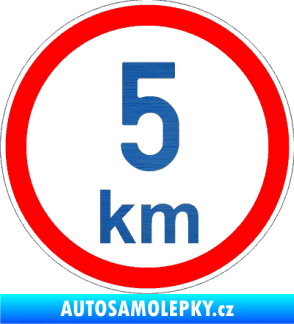 Samolepka Maximální rychlost ,5km - nejvyšší konstrukční rychlost škrábaný kov modrý
