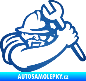 Samolepka Mechanik 001 pravá škrábaný kov modrý