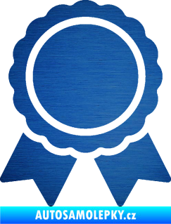 Samolepka Medaile 001 škrábaný kov modrý