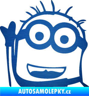 Samolepka Mimoň 002 levá škrábaný kov modrý