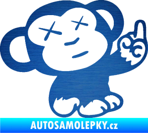 Samolepka Monkey Fuck Off JDM pravá škrábaný kov modrý