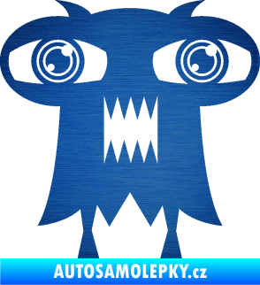 Samolepka Monstrum 003 levá škrábaný kov modrý