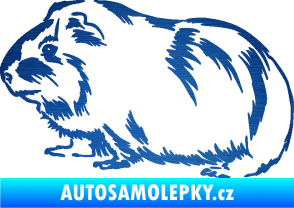Samolepka Morče 002 levá škrábaný kov modrý