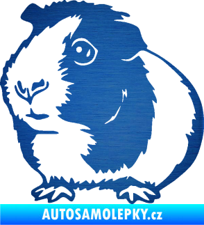 Samolepka Morče 003 levá škrábaný kov modrý