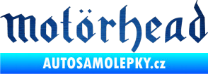 Samolepka Motorhead rovný škrábaný kov modrý