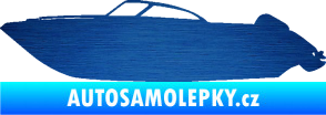 Samolepka Motorový člun 003 levá škrábaný kov modrý