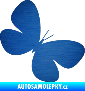 Samolepka Motýl 005 pravá škrábaný kov modrý