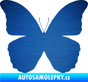 Samolepka Motýl 006 škrábaný kov modrý