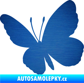 Samolepka Motýl 009 levá škrábaný kov modrý