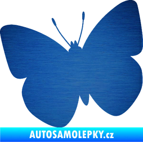 Samolepka Motýl 011 levá škrábaný kov modrý
