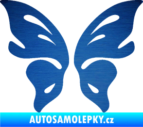 Samolepka Motýl 018 škrábaný kov modrý