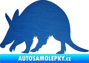 Samolepka Mravenečník 002 levá škrábaný kov modrý