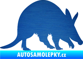 Samolepka Mravenečník 002 pravá škrábaný kov modrý