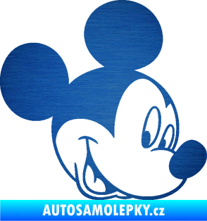 Samolepka Myšák Mickey 001 pravá škrábaný kov modrý