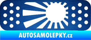 Samolepka Náplast 002 levá škrábaný kov modrý