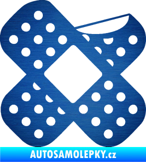 Samolepka Náplast 005 pravá škrábaný kov modrý