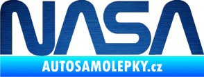 Samolepka NASA nápis škrábaný kov modrý