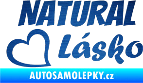 Samolepka Natural Lásko škrábaný kov modrý