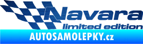 Samolepka Navara limited edition levá škrábaný kov modrý