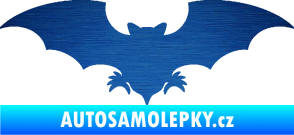 Samolepka Netopýr 007 škrábaný kov modrý