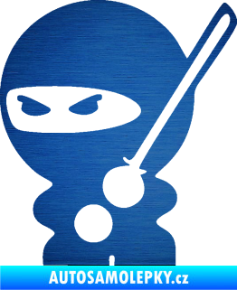 Samolepka Ninja baby 001 levá škrábaný kov modrý