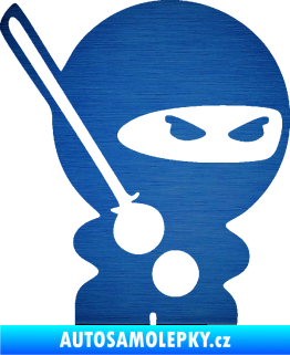 Samolepka Ninja baby 001 pravá škrábaný kov modrý