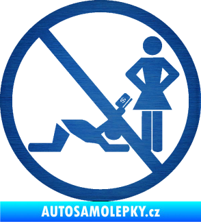 Samolepka No free money škrábaný kov modrý