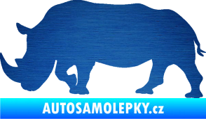 Samolepka Nosorožec 002 levá škrábaný kov modrý