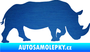 Samolepka Nosorožec 002 pravá škrábaný kov modrý