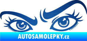 Samolepka Oči 004 levá škrábaný kov modrý